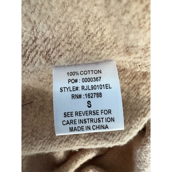 NWT JLUXLABEL Ivory Beige 100% Cotton Fleece Journey Jumpsuit Size Small - Picture 12 of 12